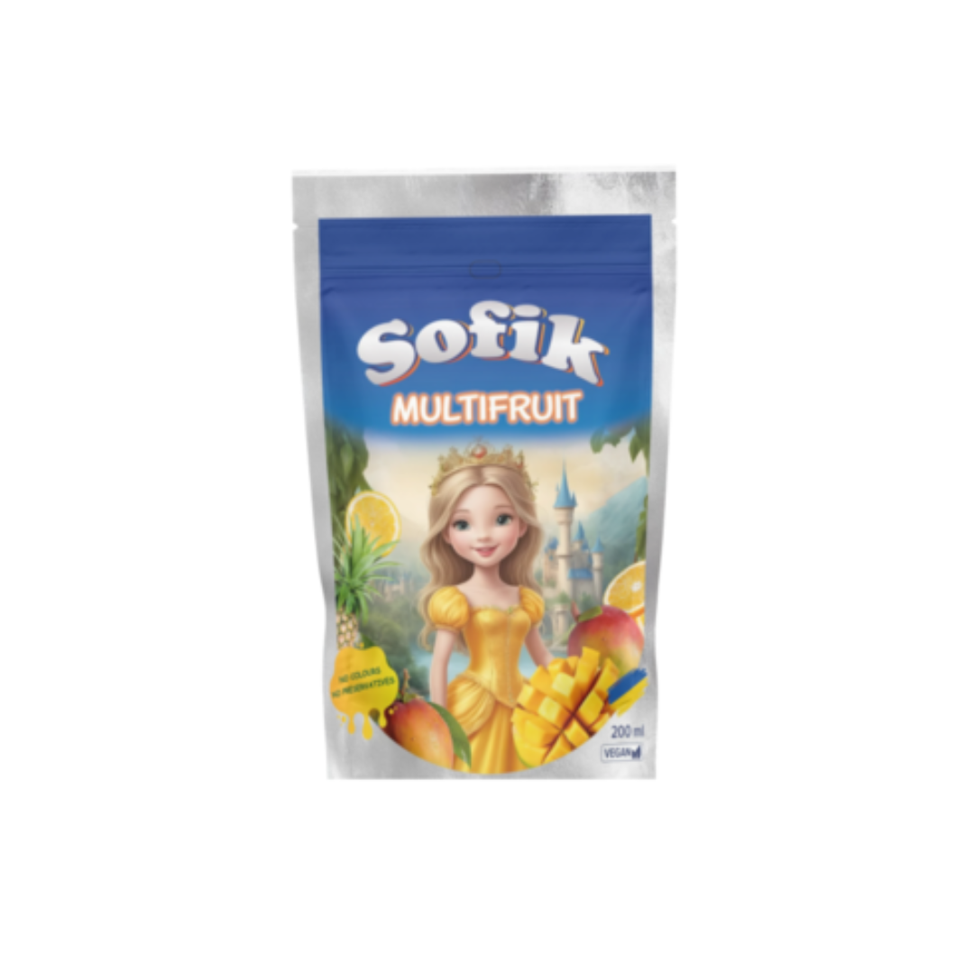 Напій соковий негазований Sofik "MULTIFRUIT" зі смаком манго 200мл