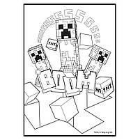 Розмальовка А4 Minecraft з наліпками та завданнями 12 сторінок YES (743222), фото 3