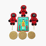 Набір вафельних топерів "Серця рожеві" 7 шт., фото 5