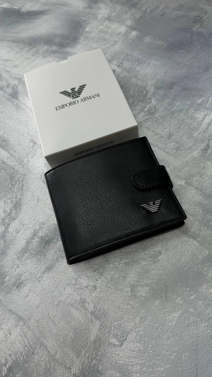 Чоловічий гаманець із натуральної шкіри, (Розмір: 9*11 см), чорний