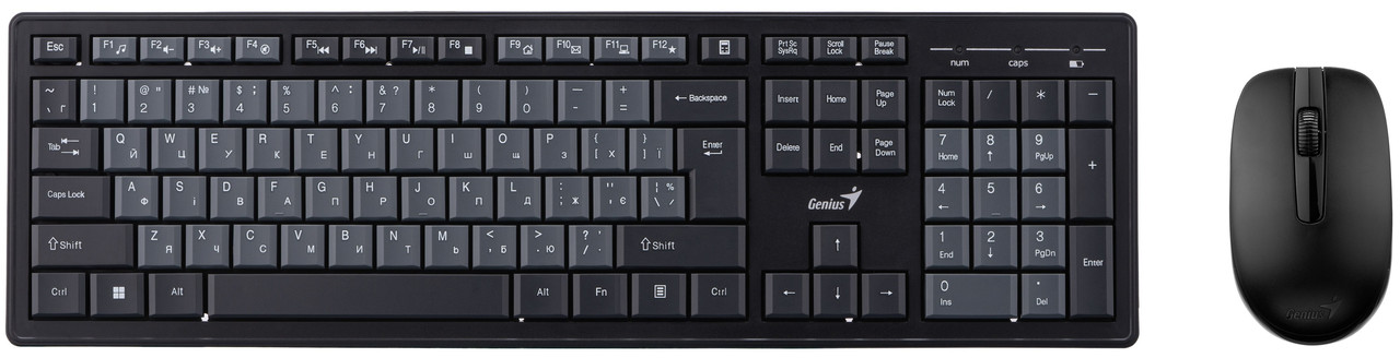 Комплект: клавіатура і миша Genius KM-8200 EN/UKR Black (31340003428), фото 1