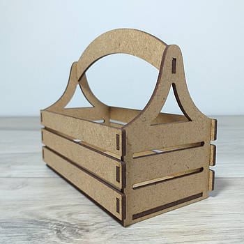 Дерев'яна кошик-кашпо 105*60*80 мм, бежевий, для декору та творчості (KG-12698)