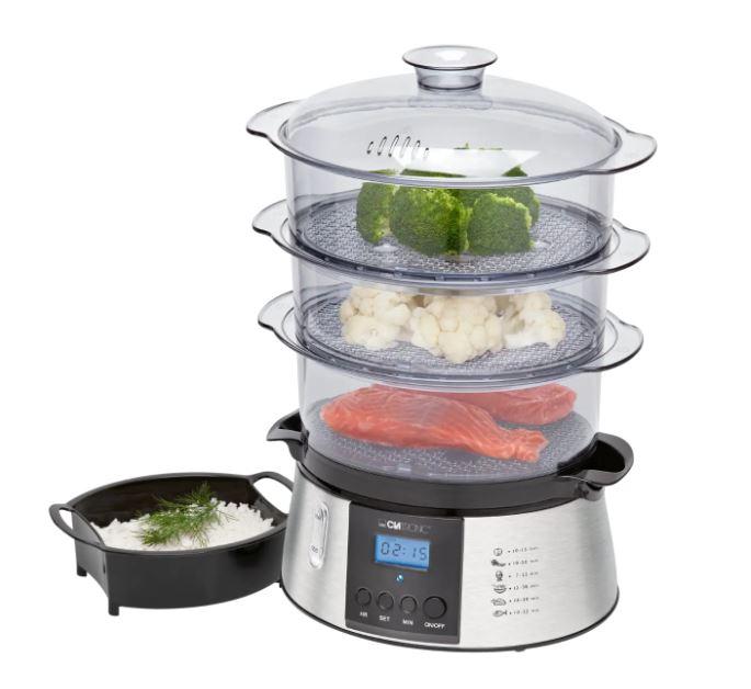 Пароварка Clatronic з неіржавкої сталі DG 3547 з трьома контейнерами, фото 1