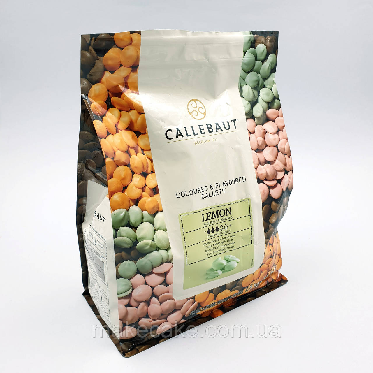 Натуральний зелений шоколад Callebaut Lemon 27% — 100 г (розвіс)