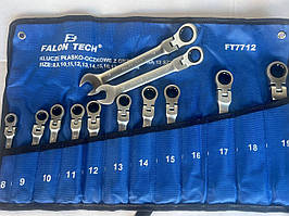 Набір ключів з тріскачкою (12 шт.) 8-19 Falon Tech FT7712