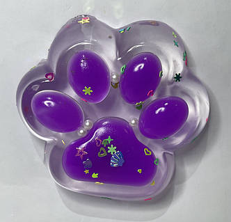 Сквіш « Таба лапка» гігант 10 см прозоро-фіолетова