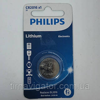 Батарейка CR 2016 PHILIPS Lithium BLI 1