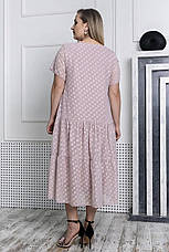 Модна сукня plus size з шифону з м'якою бавовняною підкладкою, фото 4