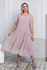 Модна сукня plus size з шифону з м'якою бавовняною підкладкою, фото 5