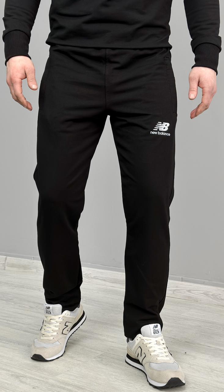 Чоловічі спортивні штани New Balance прямі без манжету чорні спортивні штани рівні весна осінь
