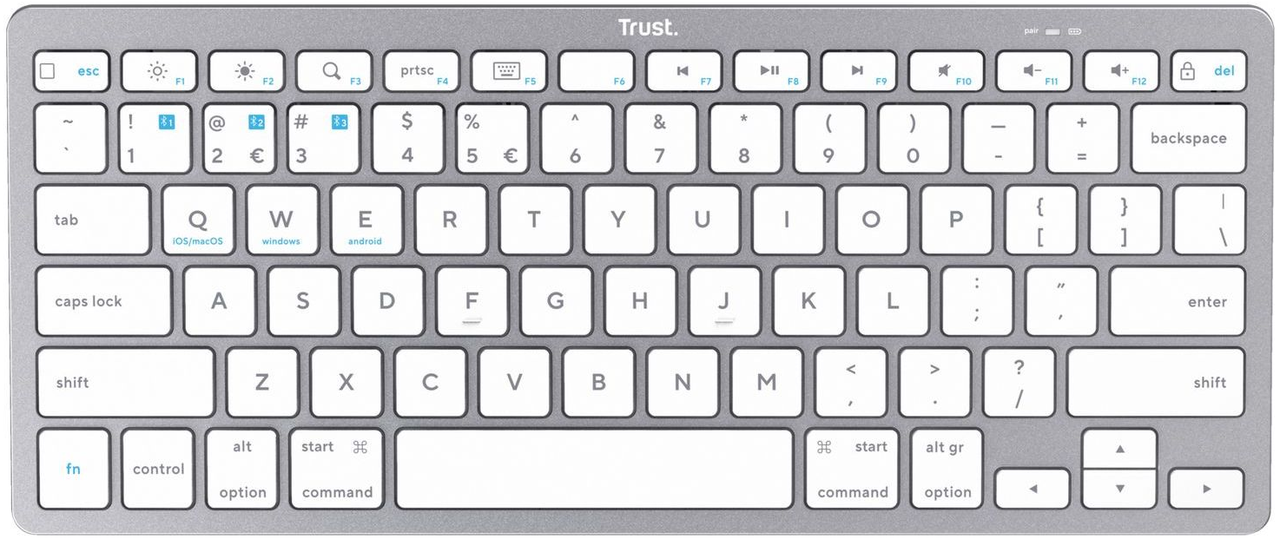 Клавіатура Trust Basics BT White (25486), фото 1
