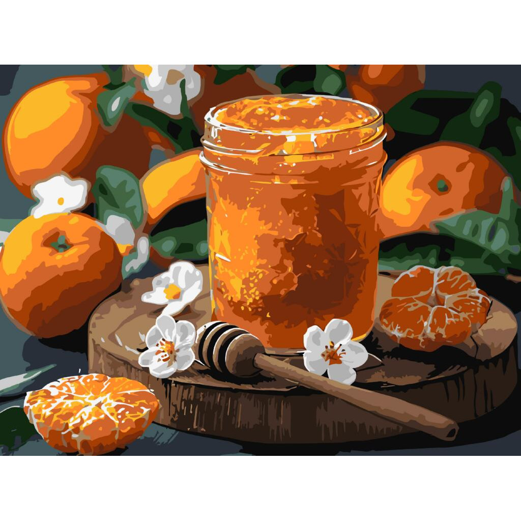 Мандариновий мед © art_selena_ua, 30х40 см. Картина за номерами (Ідейка КНО-5698)