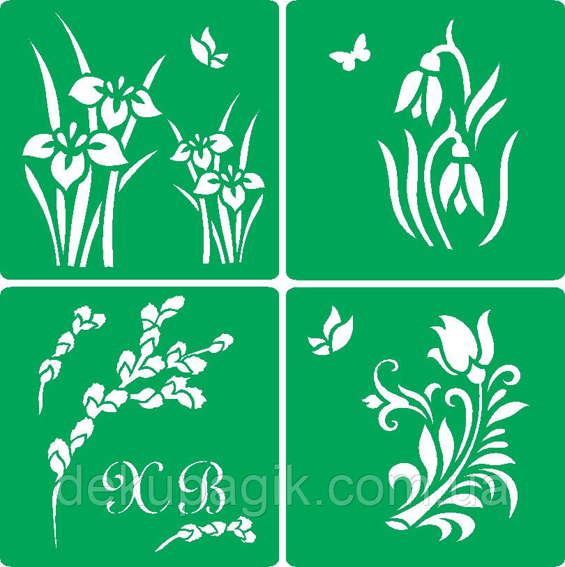 Трафарет багаторазовий самоклеючийся ПС_21, 15х15см, фото 1