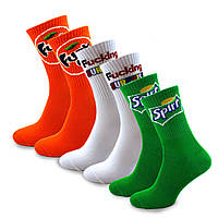Набор женские носки с принтом Fanta Sprite Kinder 3 пары 36-40 носки с приколом