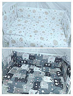 Комплект постільної білизни в дитячому ліжечку, Набір 9 предметів,