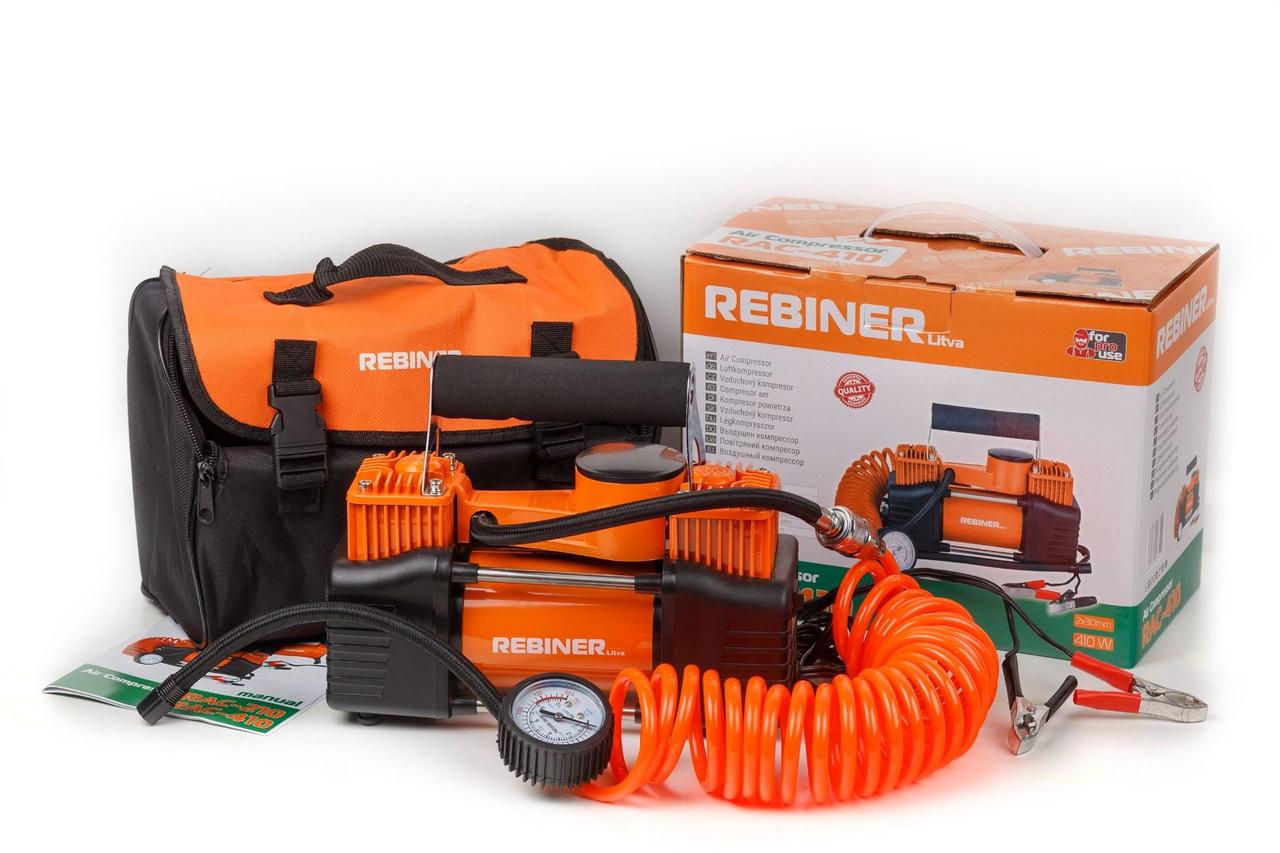 Компресор автомобільний Rebiner RAC-410 двопоршневий, фото 1