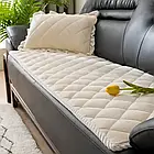 Накидки дивандеки на м'які меблі диван крісла Преміум універсальні велюрові 3 в 1 Colorful Home кремові, фото 4