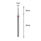 Фреза алмазна Staleks Expert голка червона (1/10 мм), для манікюру та педикюру, фото 2