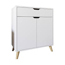 Комод у вітальню з ніжками в кольорі Горіх світлий М-ЗОН Борн 750 Німфеа Альба (білий) (MZN-031047), фото 2