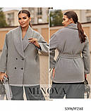 Жіноче пальто демісезонне №2568-чорний-білий, фото 5