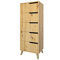 Комод високий з ніжками в кольорі Горіх світлий 5 ящиків М-ЗОН Борн 500 Дуб Артизан (MZN-031108), фото 2