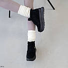 Жіночі чорні зимові черевички з хутром Тедді, фото 6