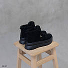 Жіночі чорні зимові черевички з хутром Тедді, фото 2