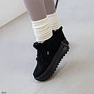 Жіночі чорні зимові черевички з хутром Тедді, фото 9