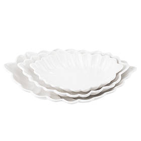 Набір із 3 салатниць "Білий дотик", 45*37*31 см ELISEY