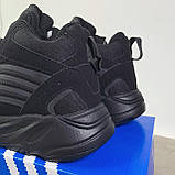 Кросівки чоловічі зимові Adidas Yeezy Boost замшеві чорні, фото 3