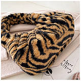 Жіноча хутряна 10451 сумка багет тигр на чорно коричнева, фото 8