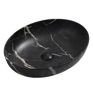 Раковина керамічна накладна ELLIPSE MARBLE 515х400х130mm, фото 1