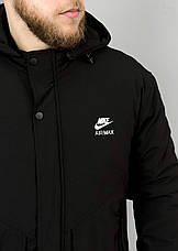 Чоловіча куртка Nike чорна демісезонна спортивна куртка Найк із капюшоном весна осінь, фото 6