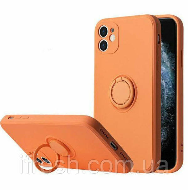 Силіконовий чохол для iPhone 11 - Ring Color case, Orange, фото 1