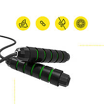 Скакалка швидкісна для кросфіту Cornix Speed Rope Classic з обтяженням XR-0352 Black/Green, фото 2