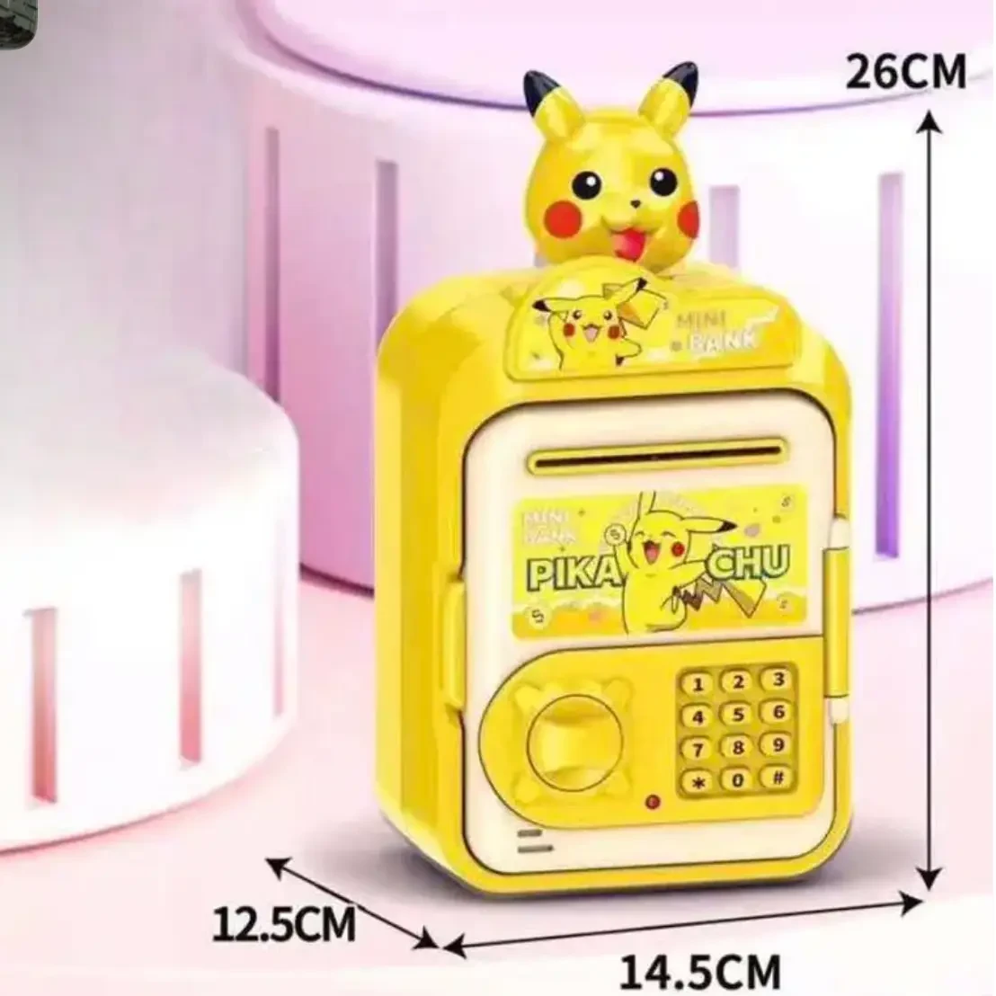 Дитячий сейф-копилка Пікачу з кодовим замком, кіпилка сейф-копилку Mini Bank Пікачу