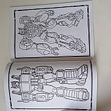 Розмальовка  Трансформери 36 аркушів | раскраска для мальчика | розмальовка для хлопчика | дитяча розмальовка, фото 2