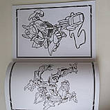 Розмальовка  Трансформери 36 аркушів | раскраска для мальчика | розмальовка для хлопчика | дитяча розмальовка, фото 3