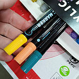 Набір акрилових маркерів 12 шт, водостійкі, двосторонні, фото 3