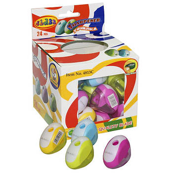 Стругачка з контейнером BICOLOR, 4 кольори асорті в дисплеї 4813C G-Rich