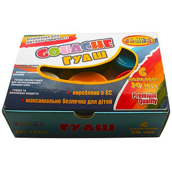 Фарба гуашова 6 кольорів по 20 мл. CLASS PREMIUM 7657C G-Rich