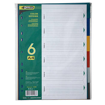 Розділювачі колірні A4 6 шт. PP 4-253 G-Rich