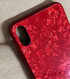 Чохол для iPhone XS Max - Marble Мармур, Червоний (Full Case), фото 3