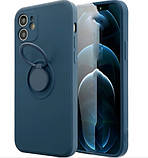 Силіконовий чохол для iPhone 11 - Ring Color case, Blue Grey, фото 3
