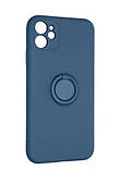 Силіконовий чохол для iPhone 11 - Ring Color case, Blue Grey, фото 4