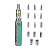 Викрутка багатофункціональна + набір біт OTV-01, 14 в 1, поворотна, фото 6