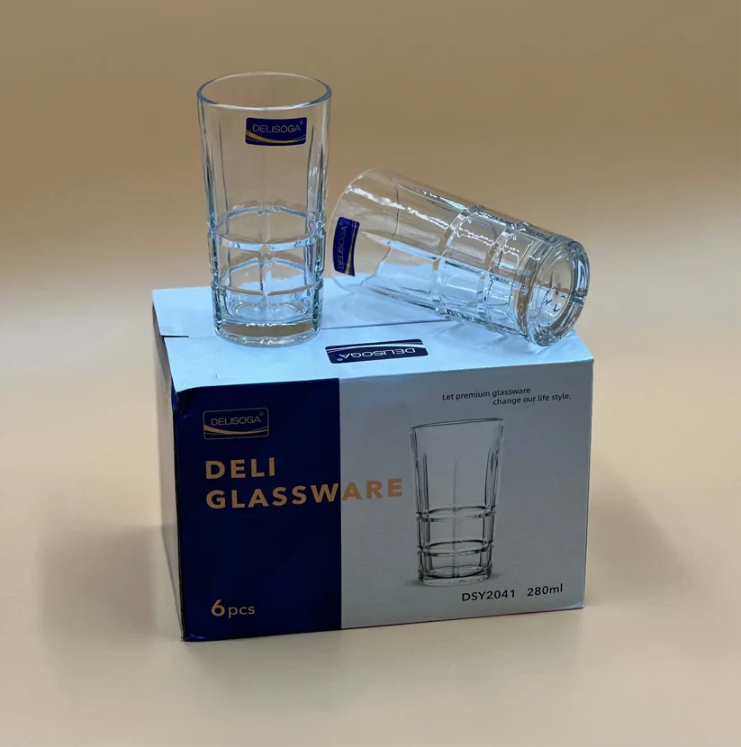 Набір склянок 6 шт Helios Шефілд скляних високих 280 мл (Y2041), фото 1