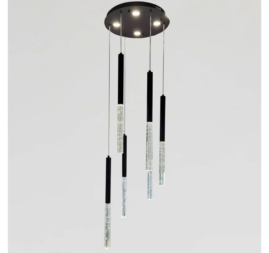 Підвісна каскадна люстра 1908/6BK, фото 1