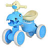 Дитяча каталка-толокар Динозаврик M 6025E з підсвіткою й музикою Блакитний, фото 2