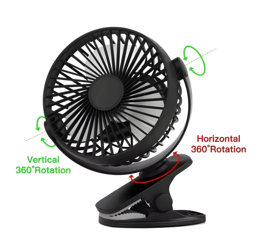 Вентилятор-прищепка настольный, Вентилятор с подставкой и зажимом TGX ...